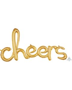 CONSUMER INFLATED PHRASE SCRIPT CHEERS GOLD 40"(PKG)(D) sale