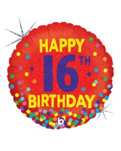 18C HB 16TH BIRTHDAY CONFETTI (HOLO)(PKG)