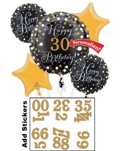 BOUQUET HB PERSONALIZED AGE SPARKLING BIRTHDAY (PKG)