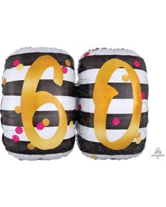 LRG SHP 60 PINK & GOLD MILESTONE (HOLO) 25" (PKG)(D) sale