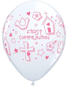 11C FIRST COMMUNION WHITE W/PINK INK (BAG 50)(D) sale