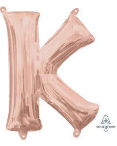 MIN SHP LETTER K ROSE GOLD ANAGRAM CONSUMER INFLATED(PKG)(D)