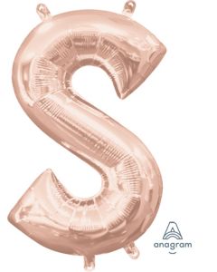 MIN SHP LETTER S ROSE GOLD ANAGRAM CONSUMER INFLATED(PKG)(D)