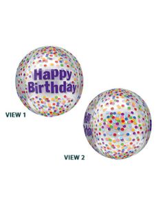 ORBZ HB FUNFETTI CLEAR FILM 16" (PKG)
