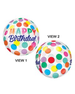 ORBZ HB BIG DOTS CLEAR 16" (PKG)