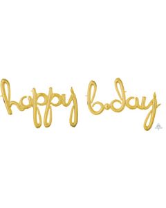 CONSUMER INFLATED PHRASE (HAPPY 39")(BDAY 37") GOLD (PKG)