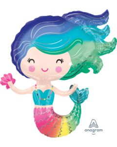 LRG SHP COLORFUL MERMAID 30" (PKG)