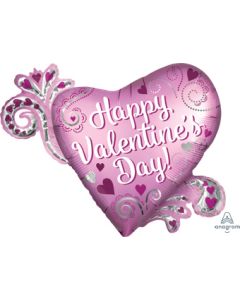 LRG SHP HVD SATIN HEART WITH SWIRLS 32" (PKG)(D) sale