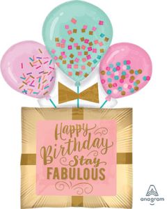 LRG SHP HB STAY FABULOUS BIRTHDAY GIFT 32" (PKG)