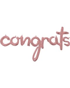 CONSUMER INFLATED PHRASE CONGRATS SCRIPT ROSE GOLD 56"(PKG)