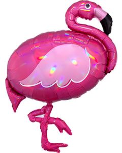 LRG SHP IRIDESCENT PINK FLAMINGO 33" (HOLO)(PKG)