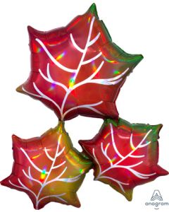LRG SHP IRIDESCENT FALL LEAVES 30" (HOLO)(PKG)(D) sale