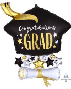 LRG SHP GRAD SATIN INFUSED CAP & DIPLOMA 25" (PKG)(D) sale