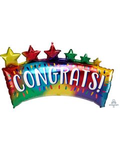 LRG SHP CONGRATS STAR BANNER 34" (PKG)