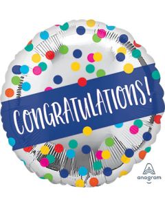 18C CONGRATULATIONS SILVER DOTS