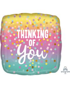 18SQ THINKING OF YOU PASTEL DOTS (PKG)(D)