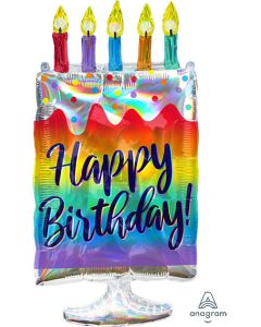 LRG SHP HB IRIDESCENT CAKE (HOLO) 30" (D)