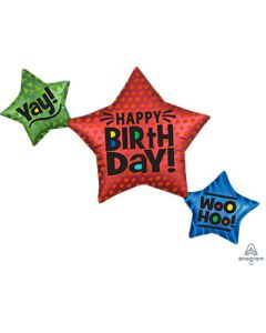 LRG SHP YAY HB SATIN STAR TRIO WOO HOO 39" (PKG)(D) sale