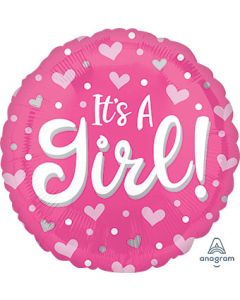 18C IT'S A GIRL HEARTS & DOTS (PKG)