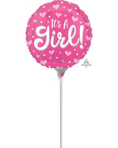 9C IT'S A GIRL HEARTS & DOTS AIR FILL ONLY