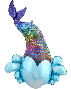 LRG SHP MERMAID SEQUIN TAIL SPLASH INTO WATER 39" (PKG)(D)
