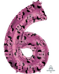 LRG SHP NUMBER 6 MINNIE MOUSE FOREVER 34" (PKG)(D) sale