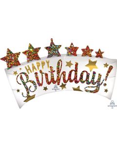 LRG SHP HB GLITTER BANNER 35" (PKG)