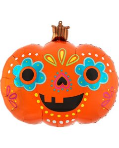 LRG SHP DAY OF THE DEAD PUMPKIN 24" (PKG)(D)