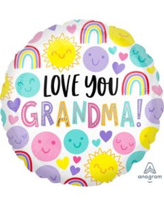 18C LOVE YOU GRANDMA HAPPY FACES (PKG)(D)