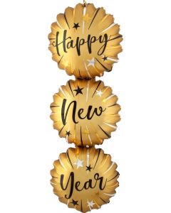 LRG SHP HAPPY NEW YEAR BURSTS SATIN 38" (PKG)(D) sale