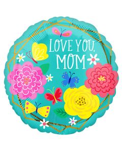 18C LOVE YOU MOM PRETTY FLOWERS & BUTTERFLIES (D) sale