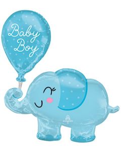 LRG SHP BABY BOY ELEPHANT 31" (PKG)