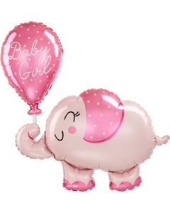 LRG SHP BABY GIRL ELEPHANT 31" (PKG)