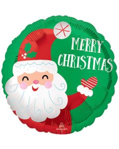 18C MERRY CHRISTMAS SMILEY SATIN SANTA