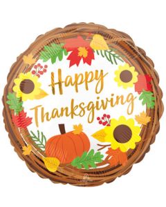 18VLP HAPPY THANKSGIVING PUMPKIN & SUNFLOWERS