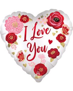 18H LOVE YOU FLOWERS SATIN (PKG)