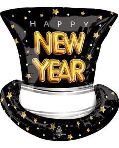LRG SHP NEW YEAR POP CLINK CHEERS TOP HAT 24" (PKG)