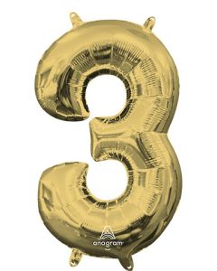 MIN SHP NUMBER 3 WHITE GOLD ANAGRAM CONSMR INFLATE (PKG)(D)