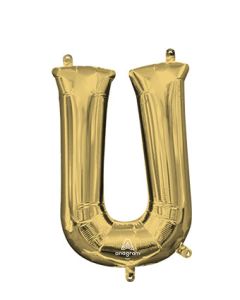 MIN SHP LETTER U WHITE GOLD ANAGRAM INFLATE (PKG)(D) sale