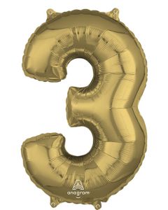 LRG SHP NUMBER MID-SIZE 3 WHITE GOLD ANAGRAM 26" (PKG)(D)