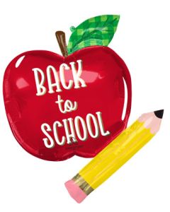 LRG SHP BACK TO SCHOOL APPLE & PENCIL 31" (PKG)(D)