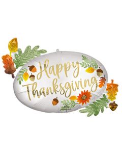 LRG SHP SATIN THANKSGIVNG OVAL MARQUEE 32" (PKG)(D)