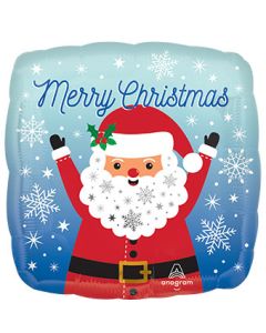 18SQ SNOWY MERRY CHRISTMAS SANTA (D) sale