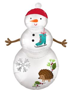 LRG SHP WOODLAND SNOWMAN SATIN 38" (D) sale