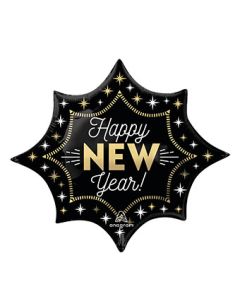LRG SHP HAPPY NEW YEAR MIDNIGHT GLAM BURST 35" (PKG)(D) sale