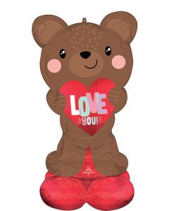 AIRLOONZ LOVE YOU BROWN BEAR SATIN 49" (PKG)
