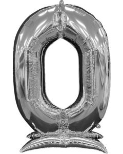 LRG SHP STAND-UP NUMBERZ 0 SILVER ANAGRAM 50" (PKG)(D)