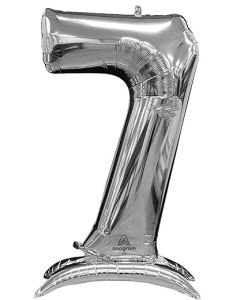 LRG SHP STAND-UP NUMBERZ 7 SILVER ANAGRAM 50" (PKG)(D)