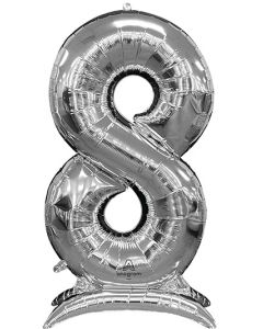 LRG SHP STAND-UP NUMBERZ 8 SILVER ANAGRAM 50" (PKG)(D) sale