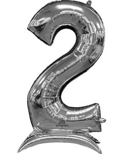 LRG SHP STAND-UP NUMBERZ 2 SILVER ANAGRAM 50" (PKG)(D)